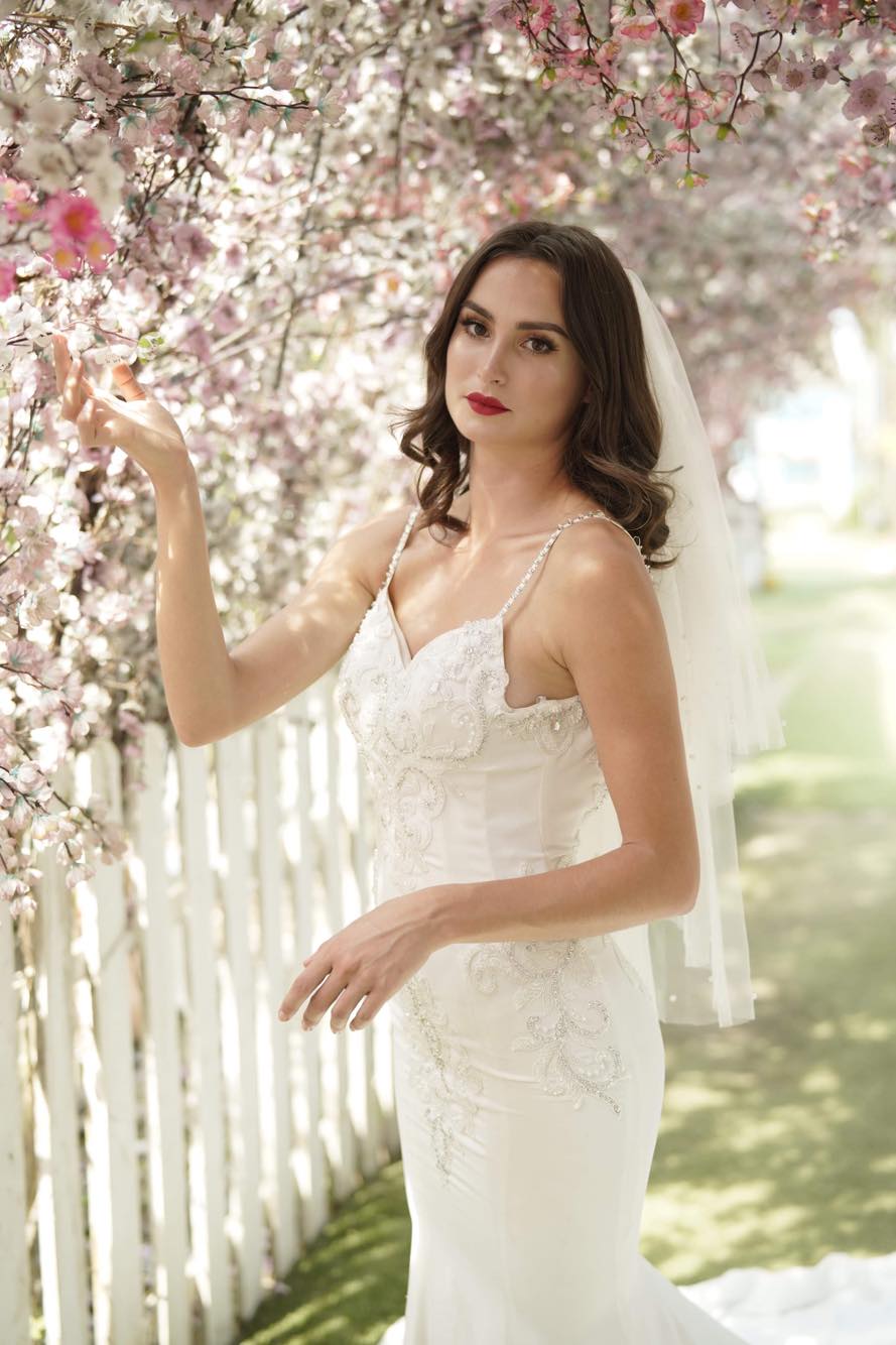 Stunning mermaid wedding gown with beading