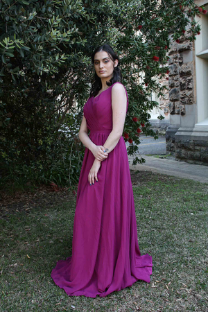 V-neck Chiffon Bridesmaid Gown