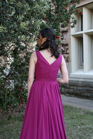 V-neck Chiffon Bridesmaid Gown