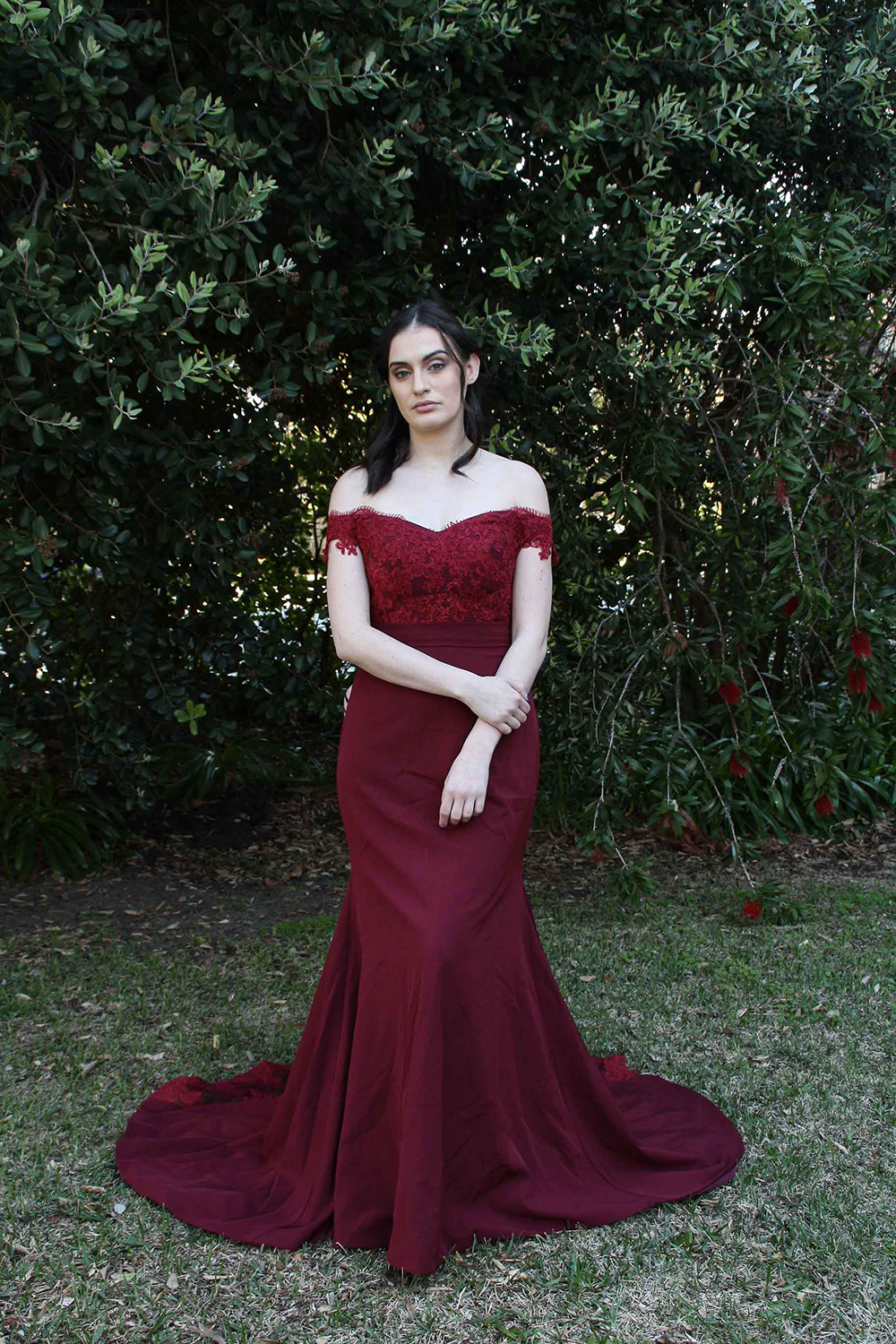 Offshoulder Lace A-line Bridesmaid Dress