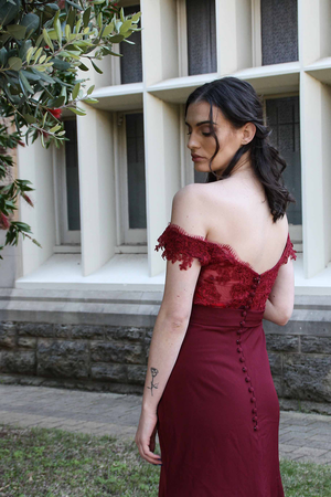 Offshoulder Lace A-line Bridesmaid Dress