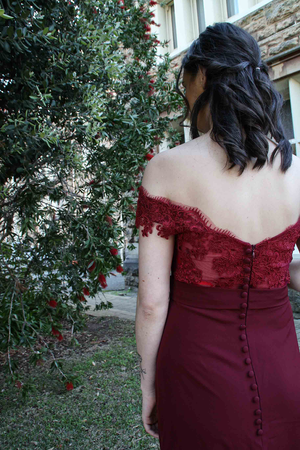 Offshoulder Lace A-line Bridesmaid Dress