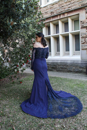 Long Sleeves Off-shoulder Bridesmaids Dress