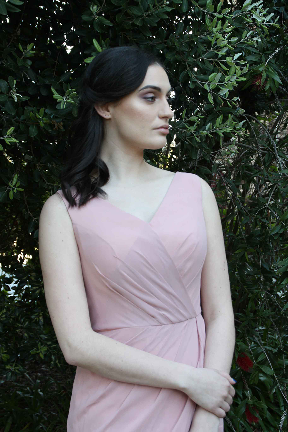 V-neck Chiffon Bridesmaids Dress