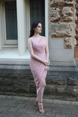 V-neck Chiffon Bridesmaids Dress