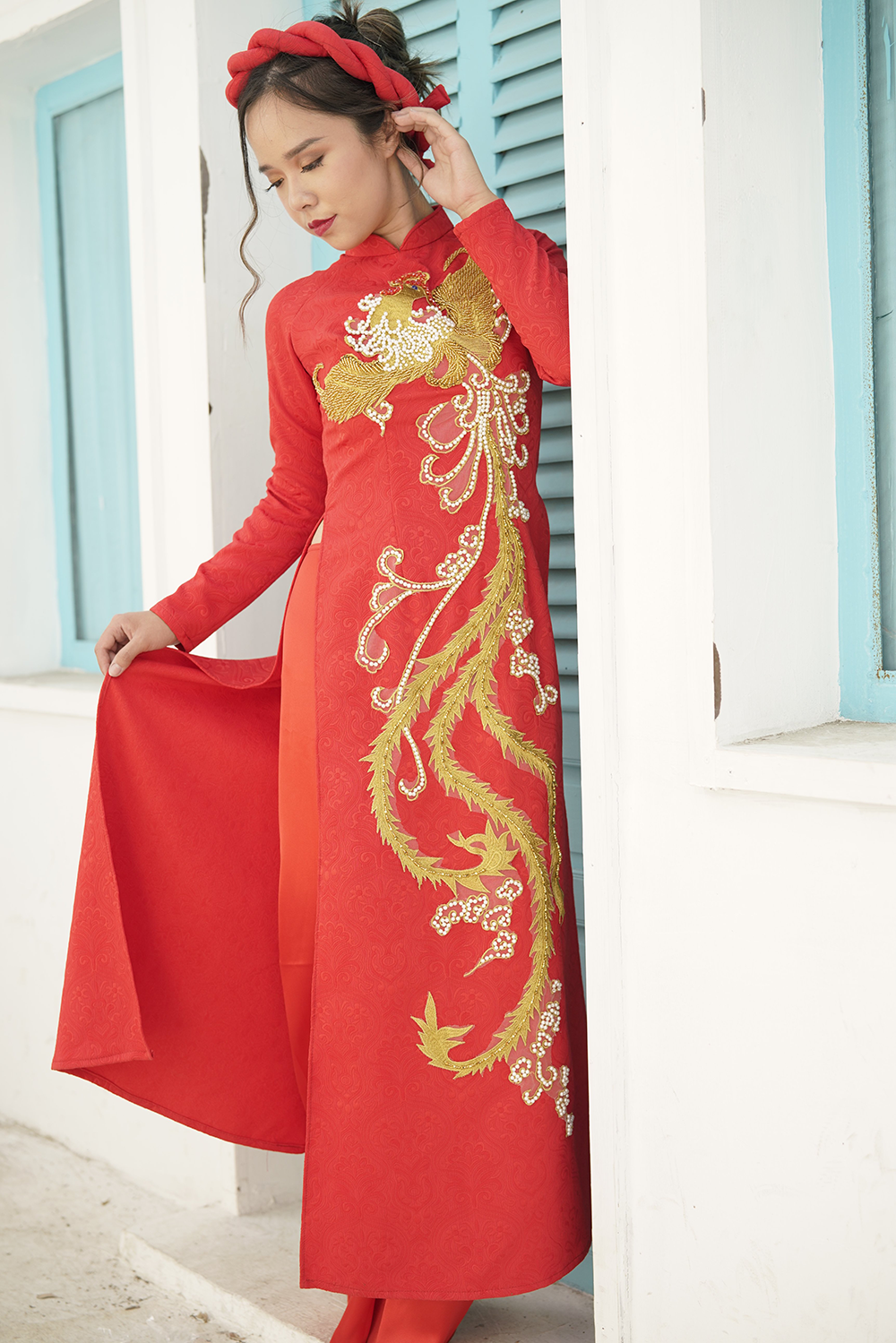 Gold Phoenix áo dài (couple set)